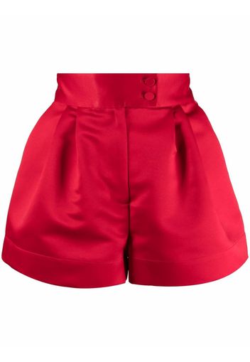 Styland high-waisted satin shorts - Rosso