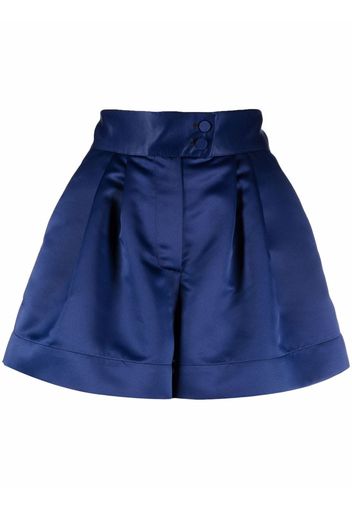 Styland high-waisted satin shorts - Blu