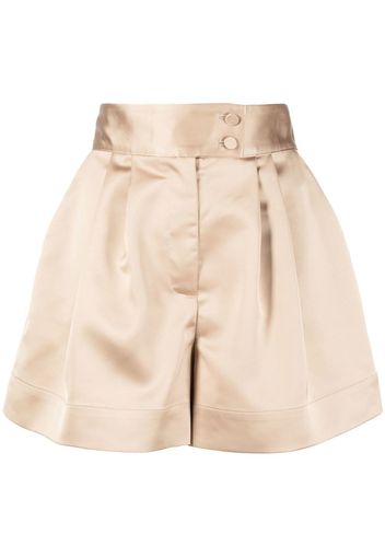 Styland high-waisted satin-finish shorts - Oro