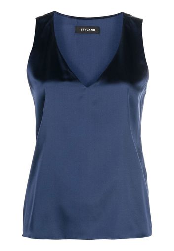 STYLAND sleeveless V-neck blouse - Blu