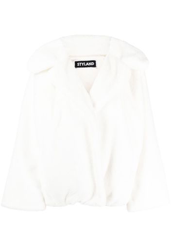 STYLAND faux-fur open-front coat - Bianco