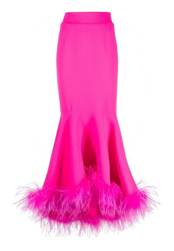 STYLAND feather-trim flared skirt - Rosa