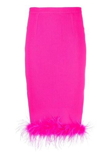 STYLAND feather-trim wool pencil skirt - Rosa