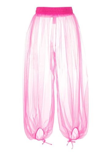 STYLAND semi-sheer tulle cropped trousers - Rosa