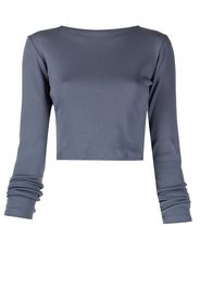 Styland T-shirt crop con applicazione - Blu