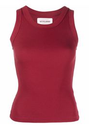 Styland fine-ribbed tank top - Rosso