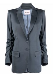 Styland gathered-sleeve single-breasted blazer - Grigio