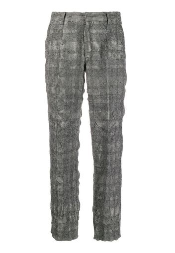 high rise houndstooth trousers