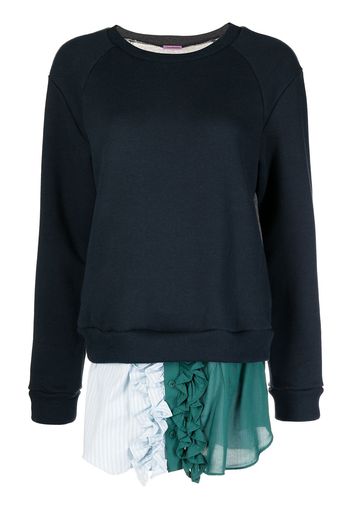 Sueundercover layered-look cotton sweatshirt - Blu