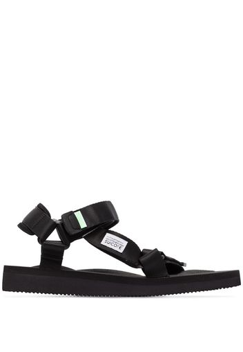 black Depa flat multi strap sandals