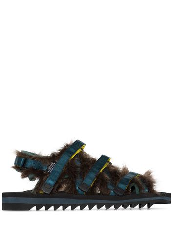 Multicoloured Faux Fur Sandals