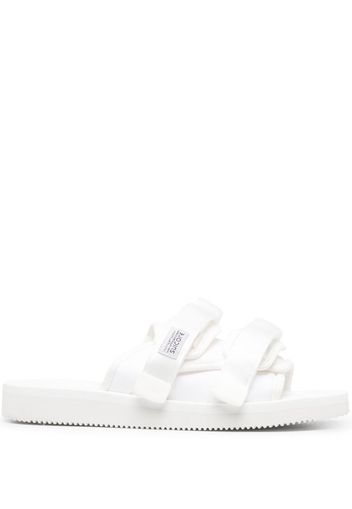 Suicoke logo touch-strap slides - Bianco