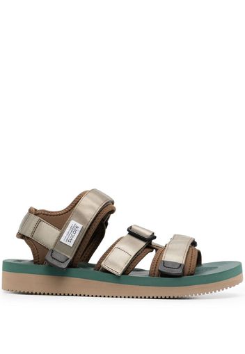 Suicoke touch-strap flat sandals - Verde
