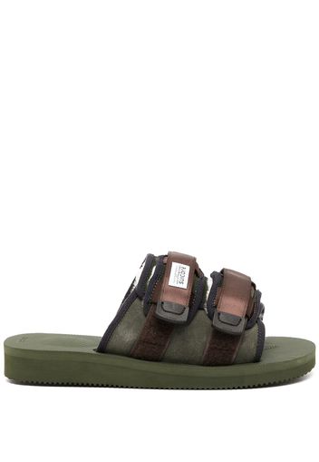 Suicoke Moto shearling-trim slides - Verde