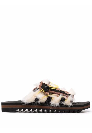 Suicoke Sandali slides DAO-3AB con chiusure a strappo - Marrone