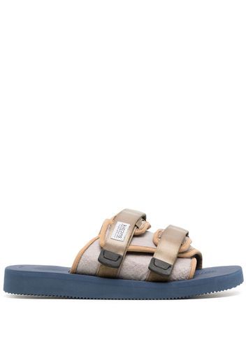 Suicoke Sandali slides Moto con strappo - Marrone