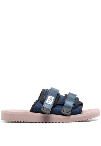 Suicoke Sandali slides Moto con strappo - Blu