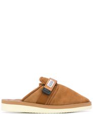 Suicoke Moto shearling-trim slides - Marrone