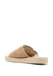 Suicoke Moto shearling-trim slides - Marrone