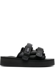 Suicoke Sandali slides con applicazione - Nero