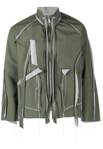 sulvam distressed layered jacket - Verde