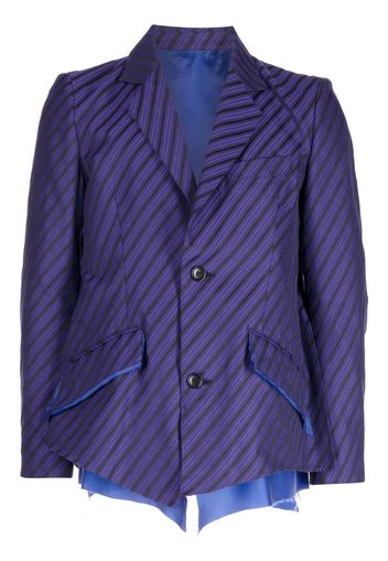 sulvam raw-hem striped blazer - Viola