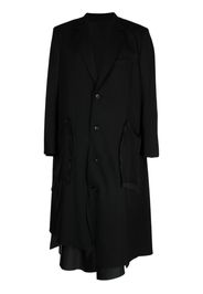 sulvam asymmetric single-breasted wool coat - Nero