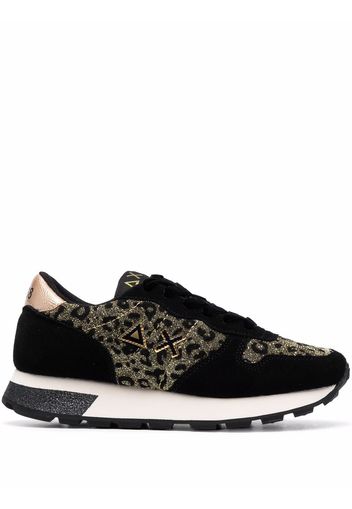 Sun 68 metallic-animal print sneakers - Nero