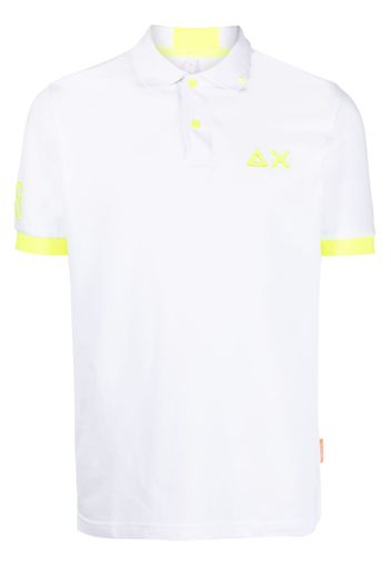 Sun 68 logo-print cotton polo shirt - Bianco