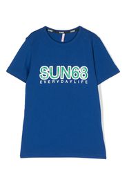 Sun 68 T-shirt con logo - Blu