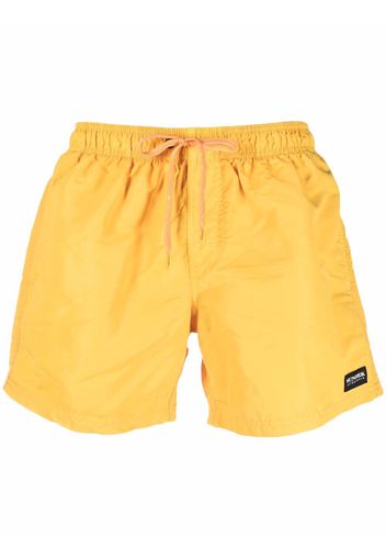 Sundek logo-patch swim shorts - Giallo