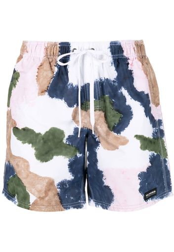 Sundek painterly print swim shorts - Bianco