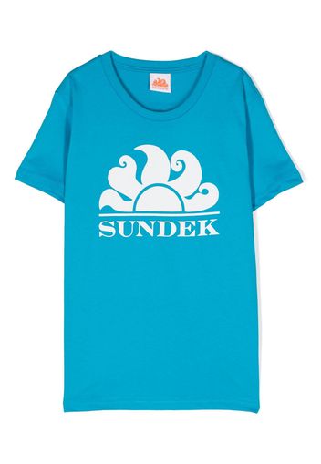 Sundek logo-print cotton T-shirt - Blu