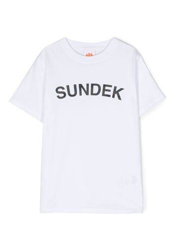 Sundek logo-print cotton T-shirt - Bianco