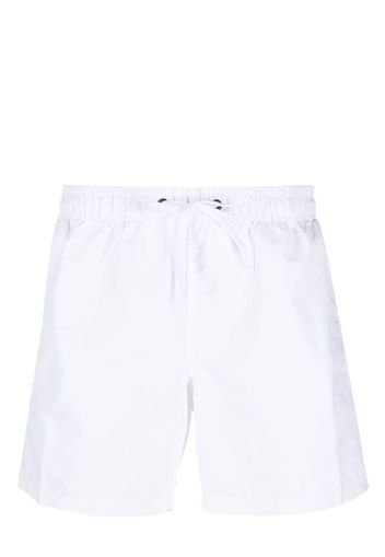 Sundek logo-patch striped swim shorts - Bianco