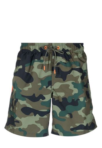 Sundek logo-patch drawstring swim shorts - Verde