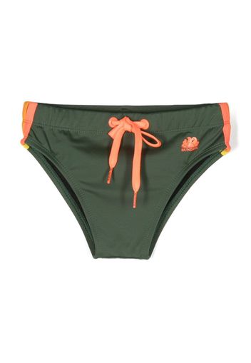 Sundek logo-stamp drawstring swim trunks - Verde