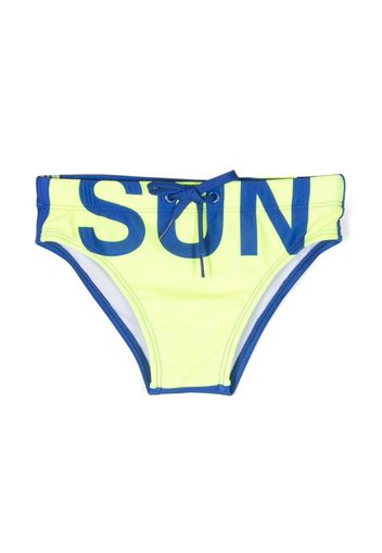 Sundek logo-print drawstring swim trunks - Giallo