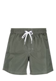 Sundek logo-patch striped swim shorts - Verde