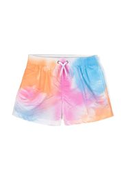 Sundek spray-paint effect swim shorts - Arancione