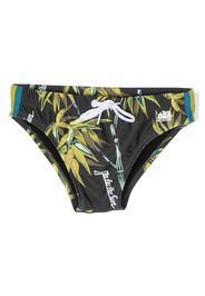 Sundek leaf-print drawstring swim trunks - Verde