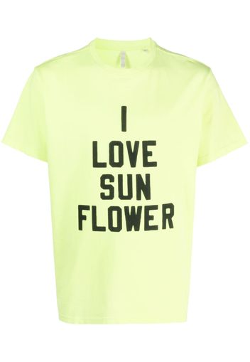 Sunflower slogan-print cotton T-shirt - Giallo