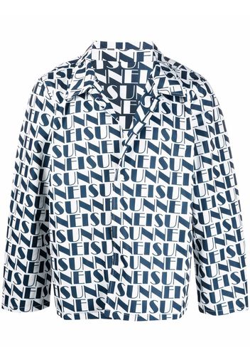 Sunnei logo-print reversible jacket - Blu