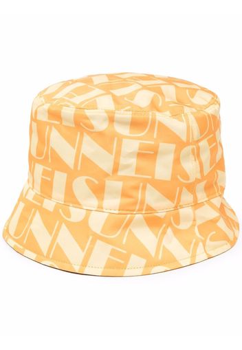 Sunnei logo-print reversible bucket hat - Giallo