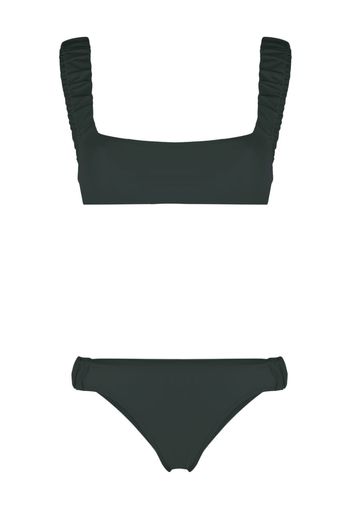 Sunnei logo-print ruched bikini set - Verde
