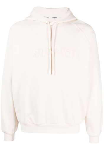 Sunnei embroidered-logo cotton hoodie - Toni neutri