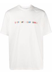 Sunnei slogan-embroidered cotton T-shirt - Bianco