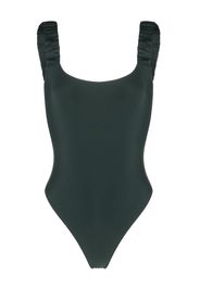 Sunnei logo-print ruched swimsuit - Verde