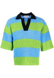 Sunnei striped knitted polo shirt - Blu