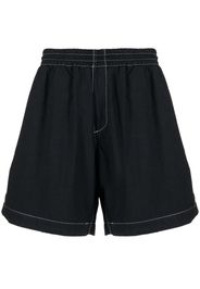 Sunnei contrast-stitching cotton shorts - Nero